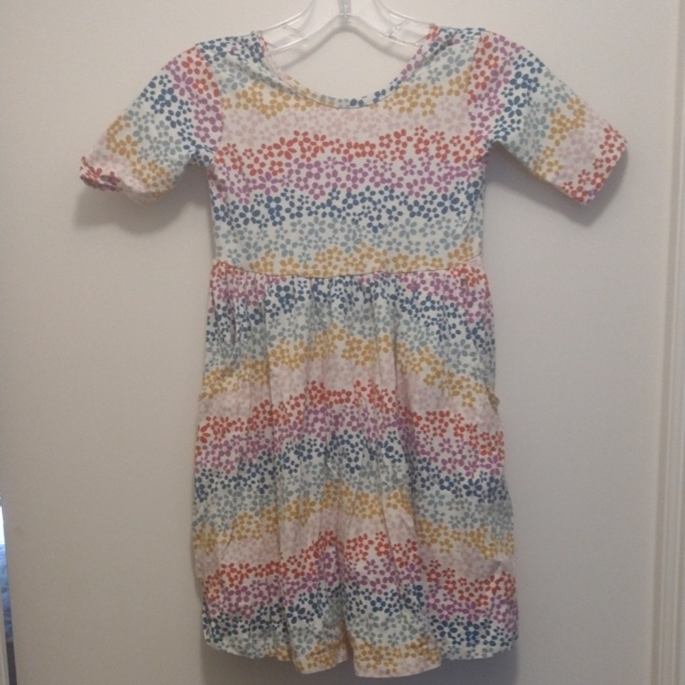 Hanna Andersson Short Sleeve Polka Dot Striped Dress (J626)